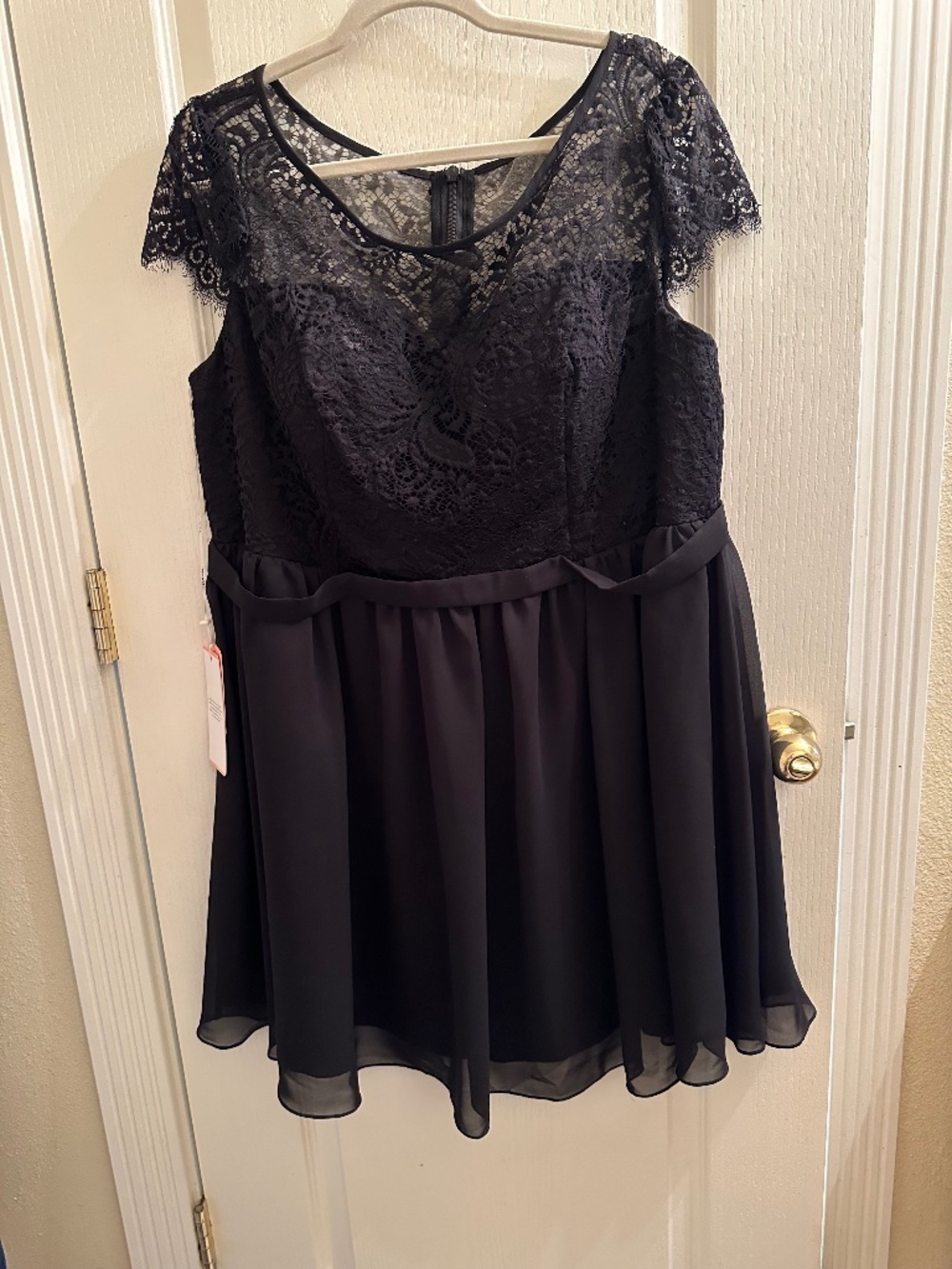Black Chiffon midi length dress